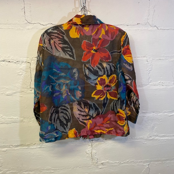 Tony Morgan Womens Blouse Brown/Black in a Bright Floral Pattern Size S - Picture 10 of 16